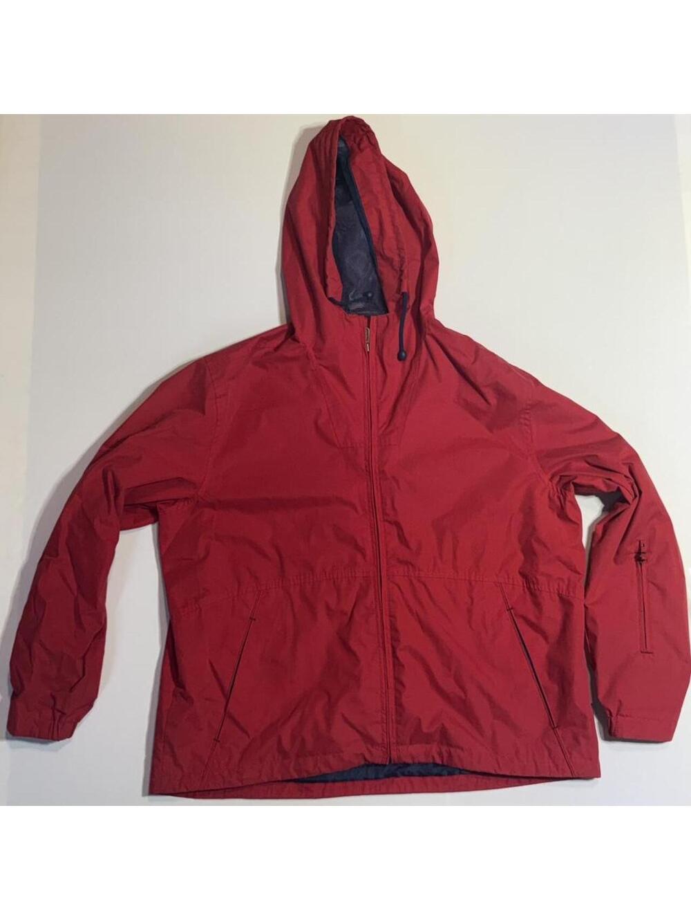 Vintage Pacific Trail Red Windbreaker Hooded Jacket Ladies Large